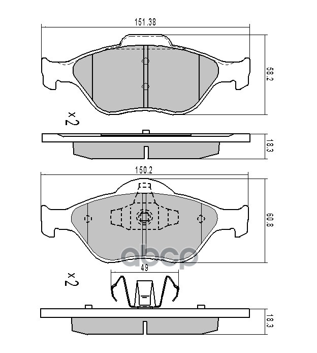 

Тормозные колодки BARNETT передние дисковые FD004