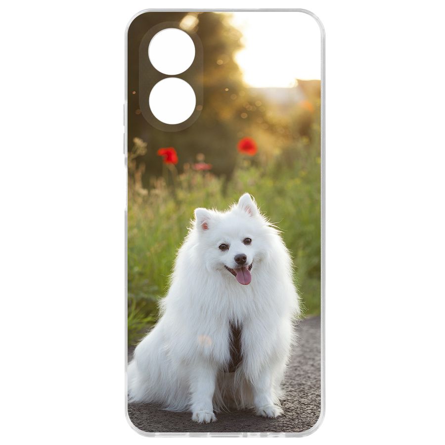 

Чехол-накладка Krutoff Белый шпиц для Oppo A18, Прозрачный