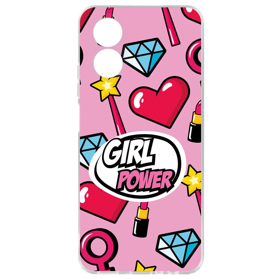 

Чехол-накладка Krutoff Girl Power для Oppo A18, Прозрачный