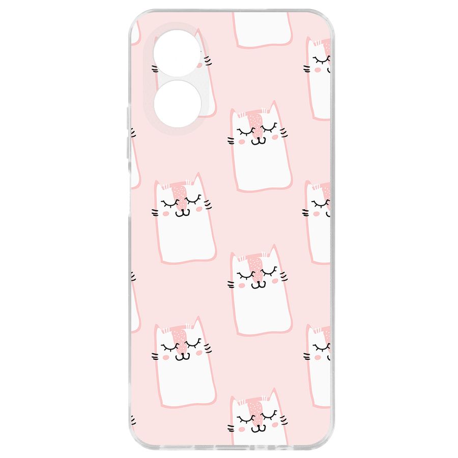 

Чехол-накладка Krutoff Котики паттерн для Oppo A18, Прозрачный