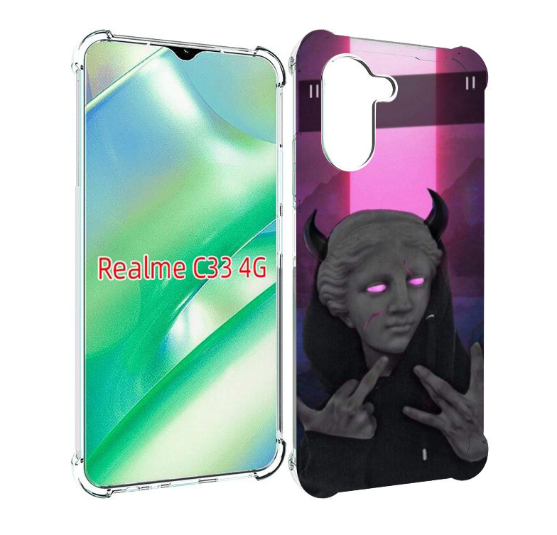 

Чехол MyPads глитч-статуя для Realme C33 4G, Прозрачный, Tocco