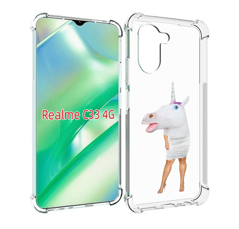 

Чехол MyPads голова-единорога для Realme C33 4G, Прозрачный, Tocco