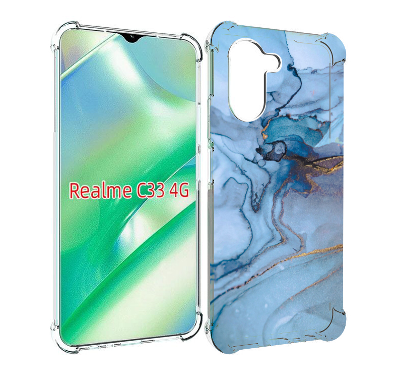 

Чехол MyPads голубой мрамор для Realme C33 4G, Прозрачный, Tocco