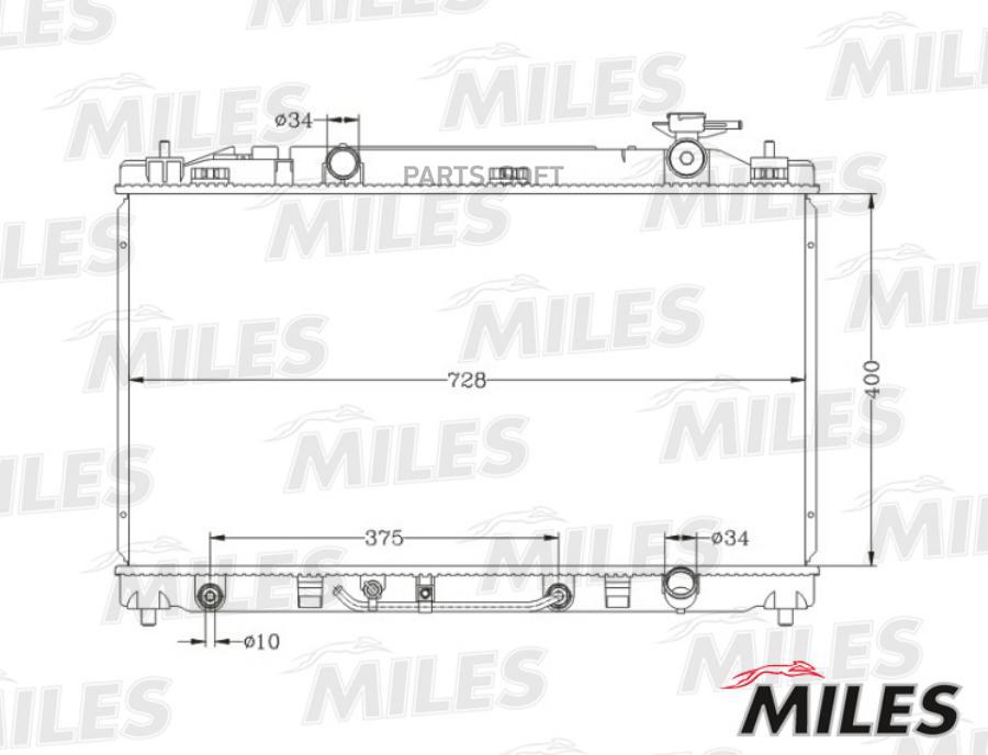 

MILES Радиатор охлаждения TOYOTA CAMRY 2.4 A/T 06-11 паяный