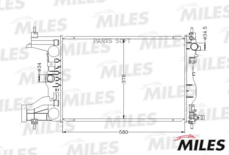 

MILES Радиатор охлаждения CHEVROLET CRUZE 1.6 10- MT паяный