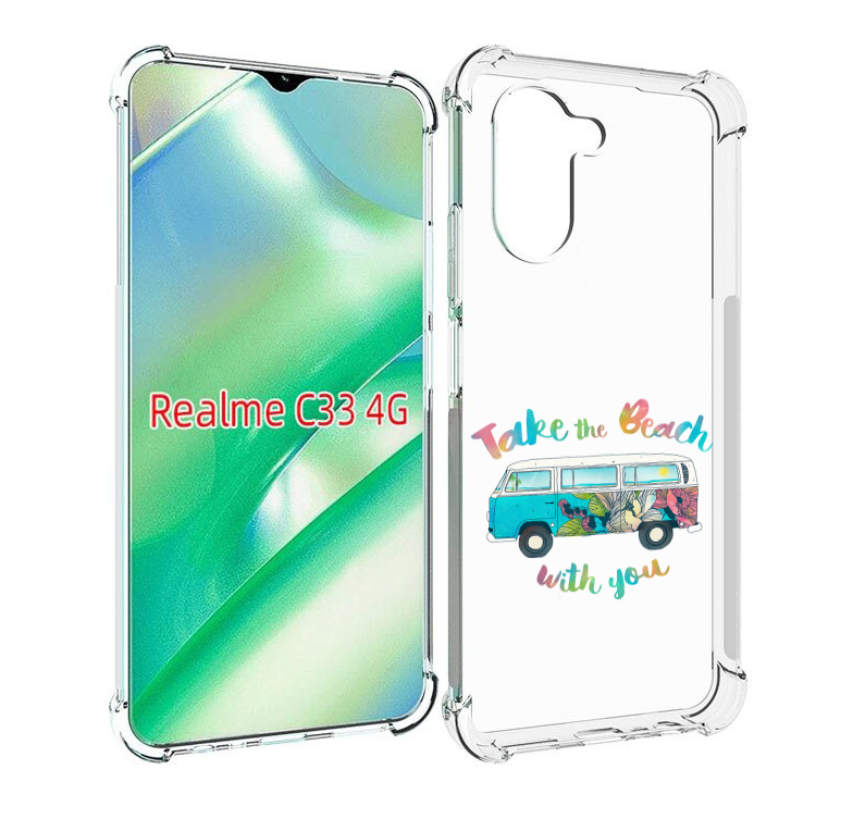 

Чехол MyPads Хиппи автобус для Realme C33 4G, Прозрачный, Tocco