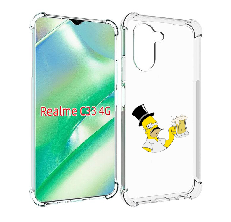 

Чехол MyPads гомер-с-напитком для Realme C33 4G, Прозрачный, Tocco