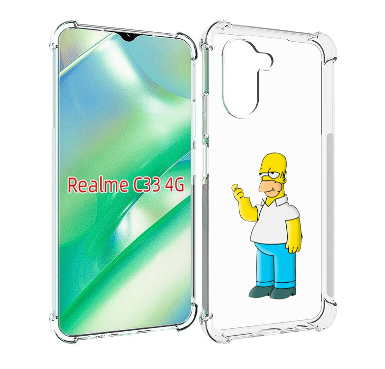 

Чехол MyPads гомер-симпсон для Realme C33 4G, Прозрачный, Tocco