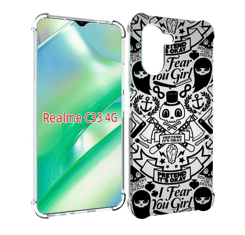 

Чехол MyPads готический-принт для Realme C33 4G, Прозрачный, Tocco