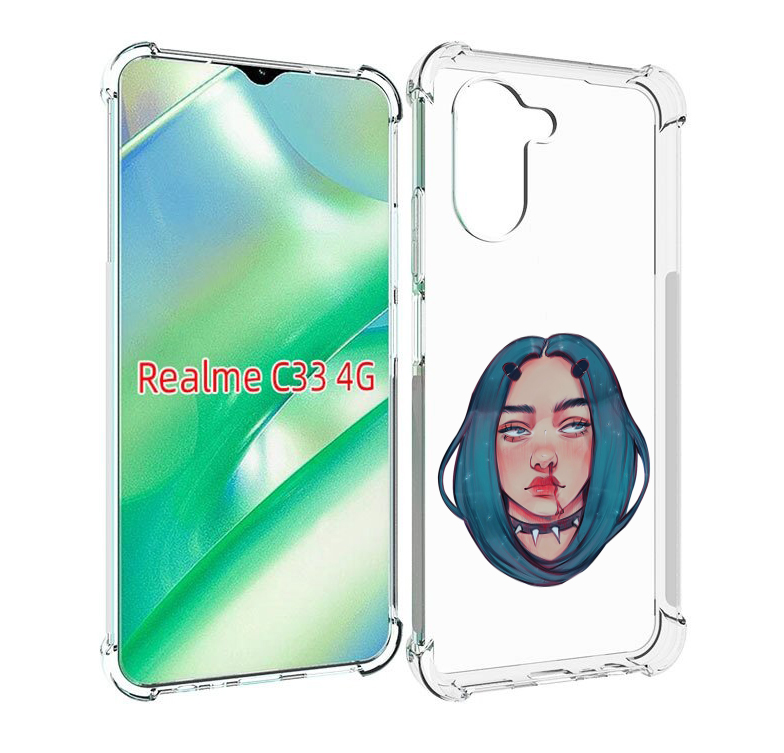 

Чехол MyPads грустная-девушка-с-синими-волосами для Realme C33 4G, Прозрачный, Tocco
