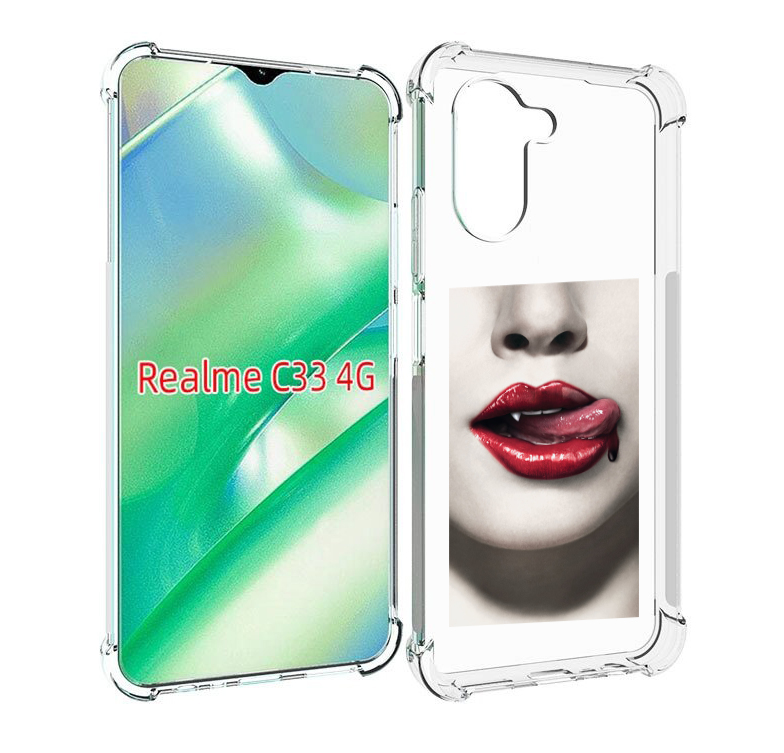 

Чехол MyPads губы-вампирши для Realme C33 4G, Прозрачный, Tocco