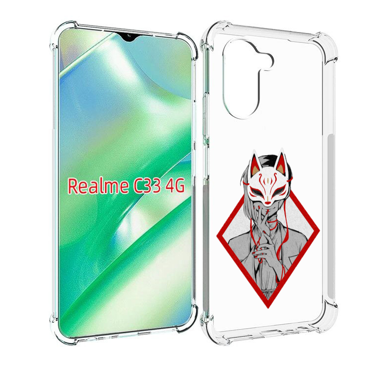 

Чехол MyPads девушка в маске япония для Realme C33 4G, Прозрачный, Tocco