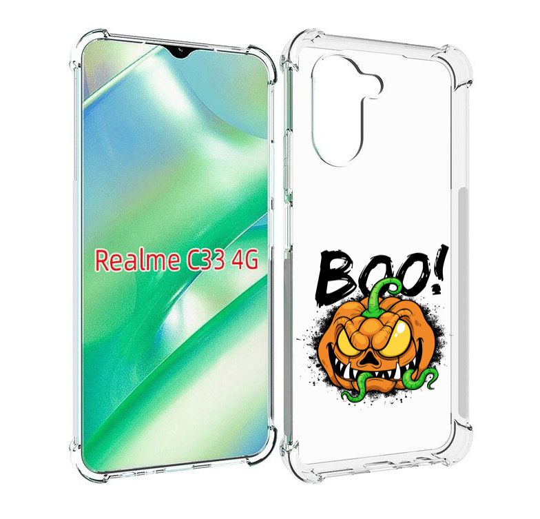 

Чехол MyPads Хэллоуин бу для Realme C33 4G, Прозрачный, Tocco