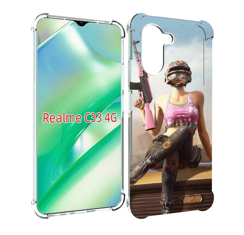 

Чехол MyPads девушка из PUBG для Realme C33 4G, Прозрачный, Tocco