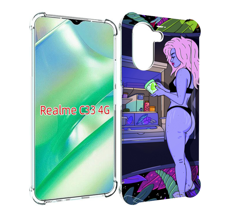 

Чехол MyPads девушка любит покушать женский для Realme C33 4G, Прозрачный, Tocco