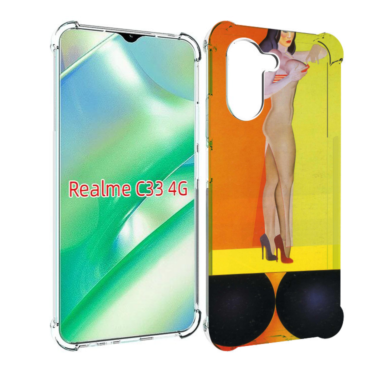 

Чехол MyPads девушка на шарах женский для Realme C33 4G, Прозрачный, Tocco