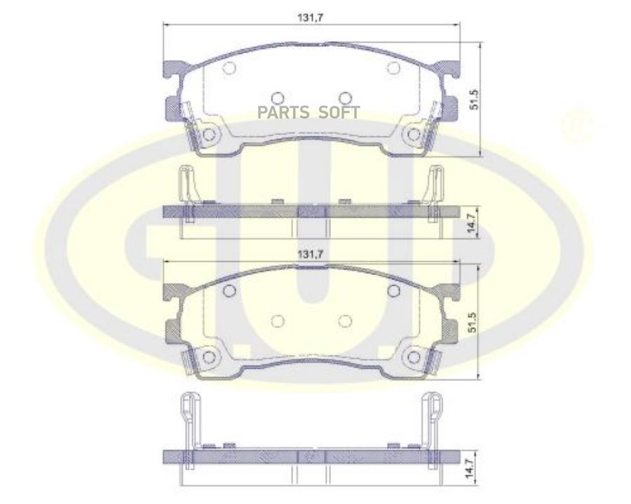 

Тормозные колодки G.U.D. дисковые GBP880145