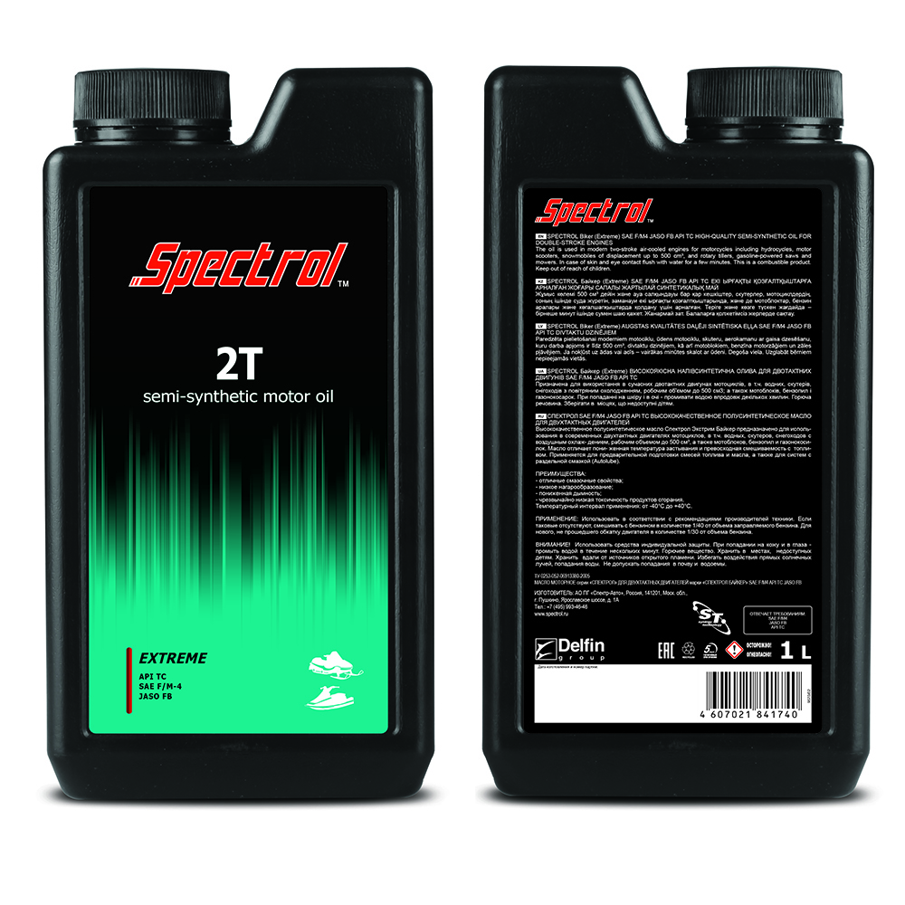 Моторное масло Spectrol Байкер (EXTREME) F/M4 JASO FB API TС 2Т полусинтетическое 1л