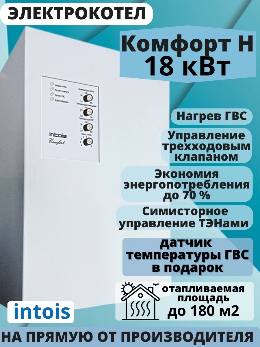 Электрический отопительный котел Интоис Комфорт Н 18 кВт 60633₽