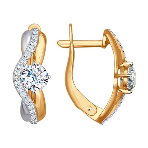 

Серьги из красного золота ЯХОНТ Золотой 134582, фианит, 134582