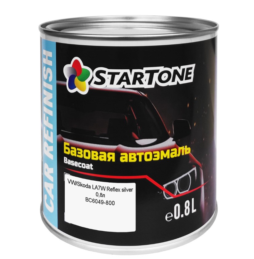 

Эмаль базовая металлик "Startone" LA7W Reflex silver/VAG/Skoda (0,8 л), tr-848275