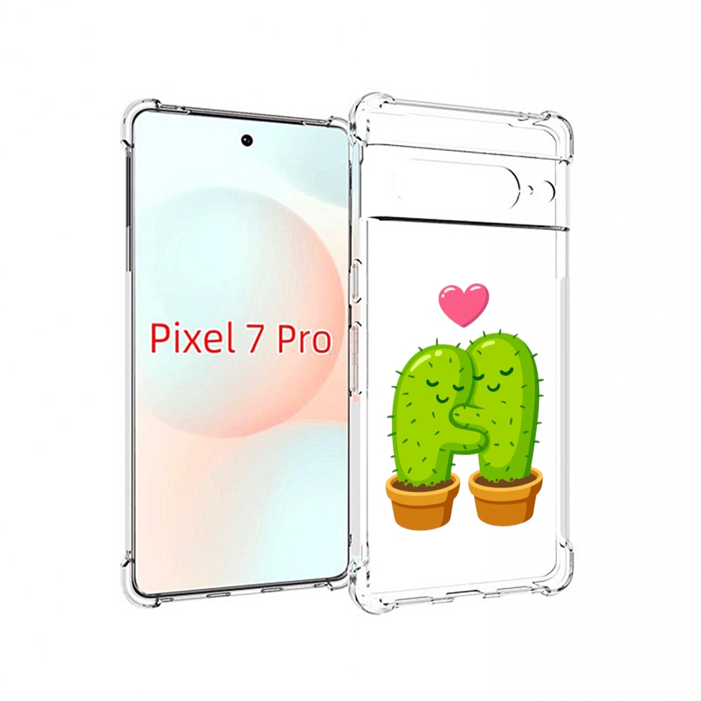 

Чехол Mypads Влюбленные-Кактусы Для Google Pixel 7 Pro, Прозрачный, Tocco