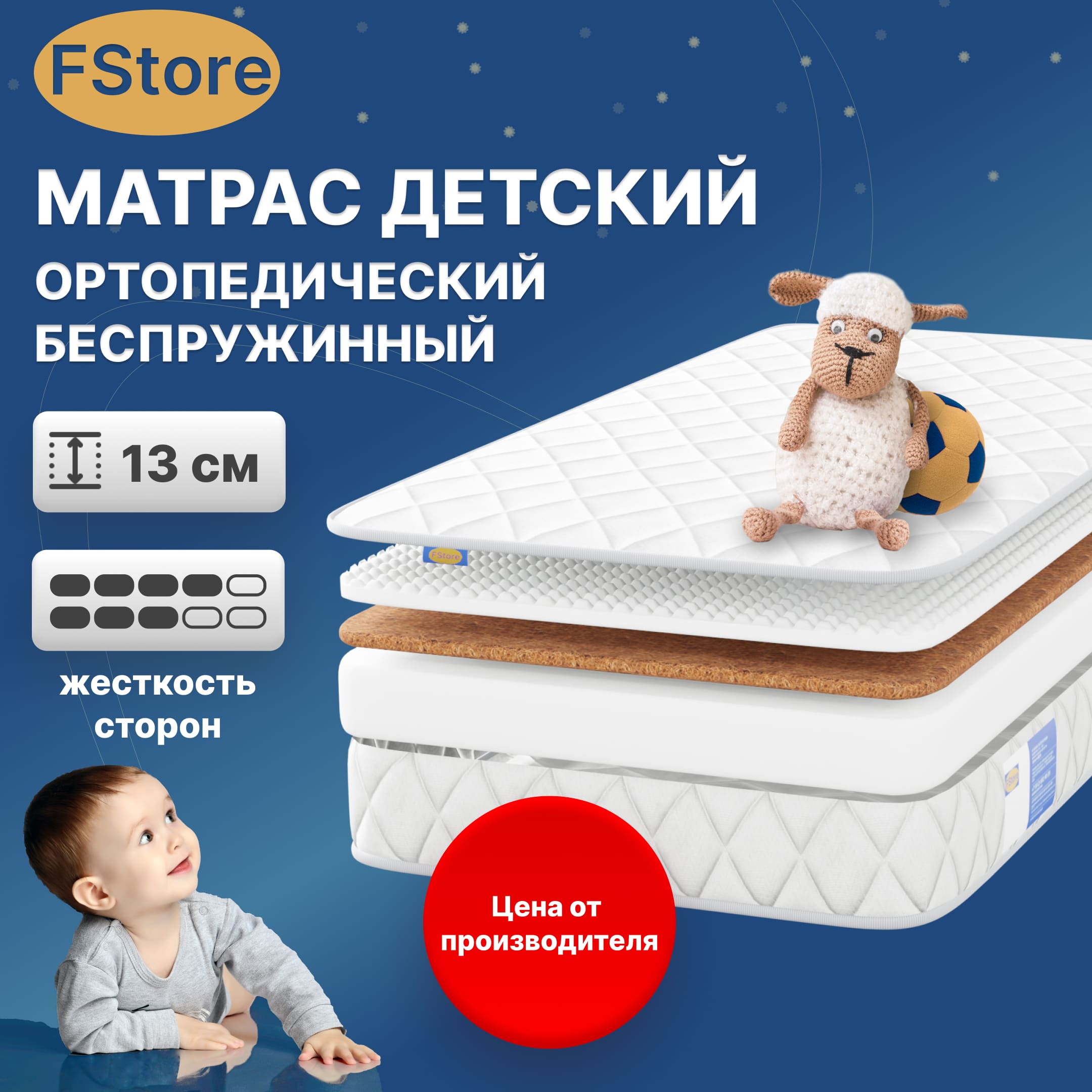 

Ортопедический матрас FStore Roll Active Deluxe, Беспружинный, 80х160 см, Белый, Roll Active Deluxe