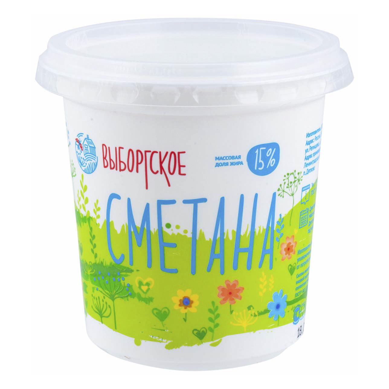 

Сметана Выборгское 15% бзмж 350 г