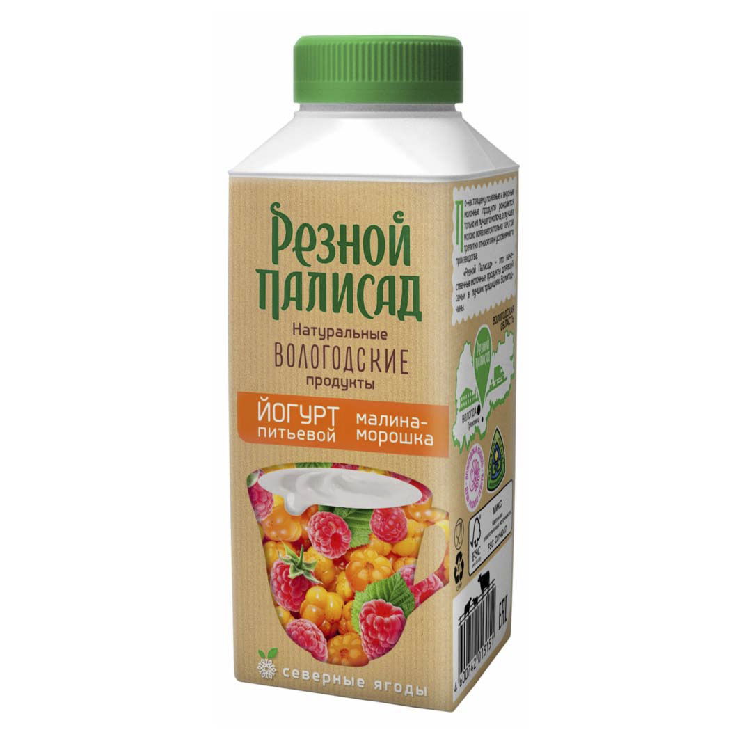 

Питьевой йогурт Резной Палисад Малина-морошка 2,5% 330 г