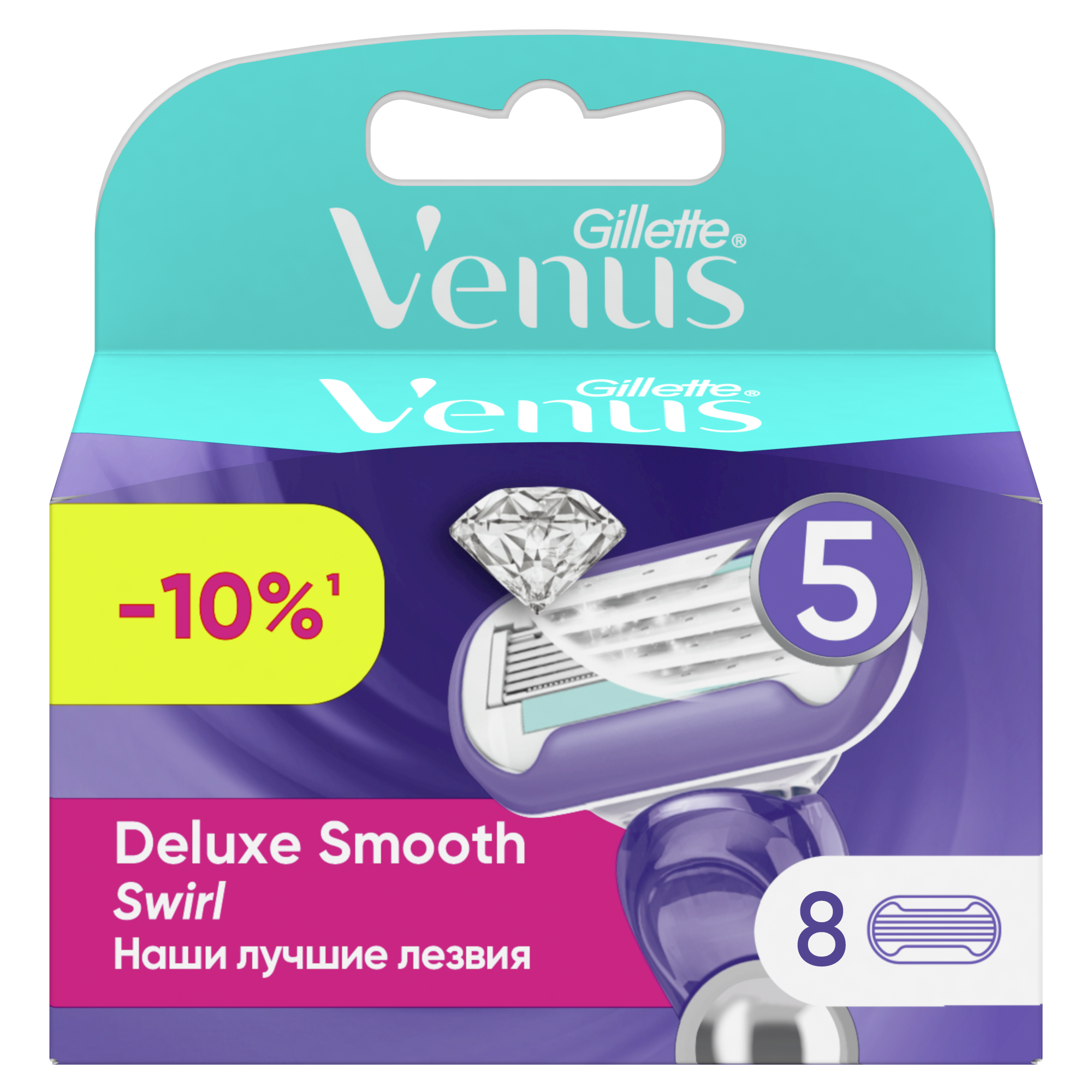 Сменные кассеты Gillette Venus Deluxe Smooth Swirl 8 шт gillette сменные кассеты для бритья venus smooth