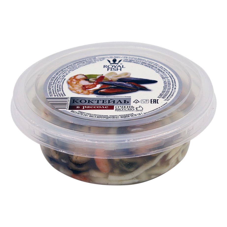

Морской коктейль Royal Fish маринованный в рассоле охлажденный 250 г