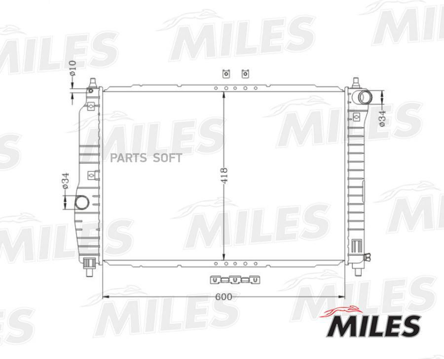 

MILES Радиатор охлаждения CHEVROLET AVEO 1.2/1.4 M/T 06-