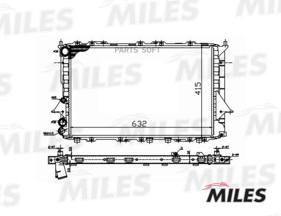 

MILES Радиатор охлаждения AUDI A100 / A6 1.8-2.3/2.4/2.5D 91-98