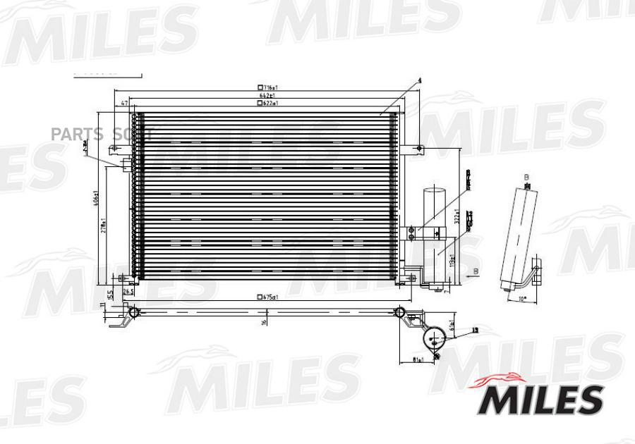 

MILES Радиатор кондиционера CHEVROLET LACETTI 1.4-1.8 05-