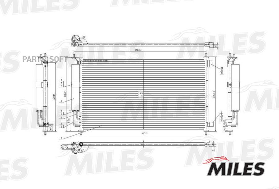 

MILES Радиатор кондиционера NISSAN NOTE 1.0-1.6 02- / TIIDA 1.6-1.8 07-