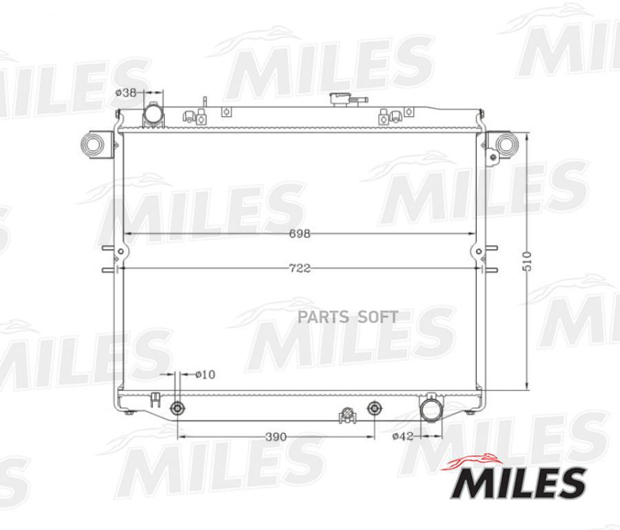 

MILES Радиатор охлаждения TOYOTA LAND CRUISER 100 4.7 98-08 паяный