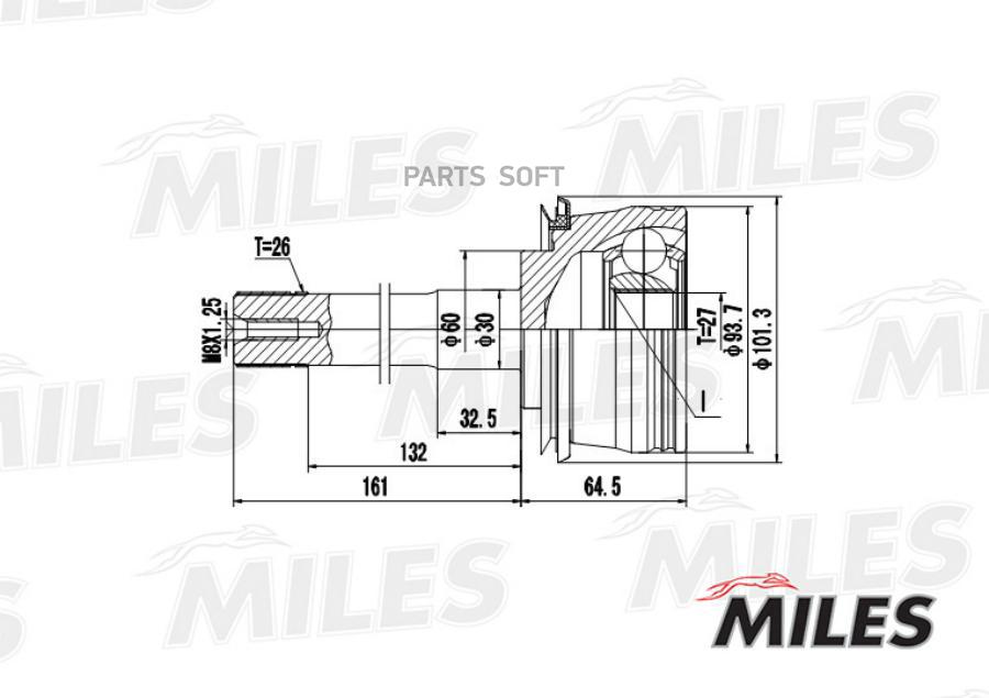 

MILES ШРУС наружный TOYOTA 4RUNNER/HILUX 2.4-3.4 87-02 (GSP 859015) GA20450