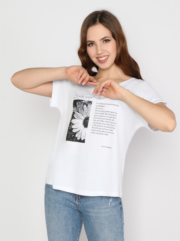 

Футболка женская Fashion Margo ФЖ белая 50 RU, Белый, ФЖ