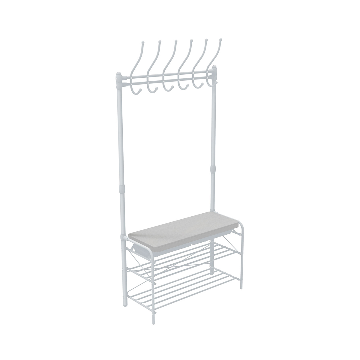 

Вешалка напольная Nika, 175x82,5x33,5 см, матовый серый