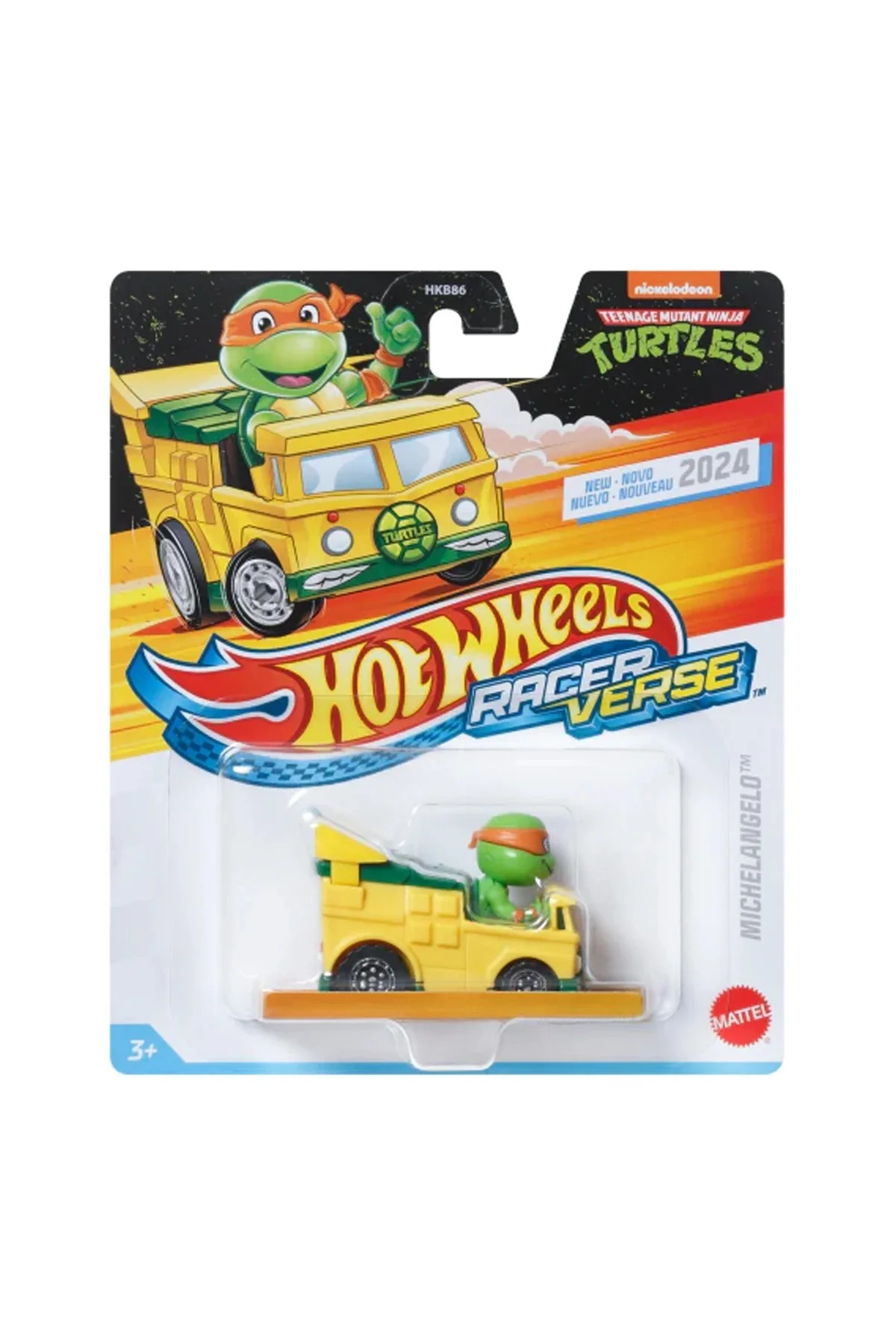

Машинка Hot Wheels RacerVerse Turtles HRT28, 1 шт., Оранжевый, RacerVerse Turtles