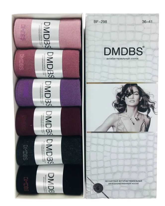 Комплект носков женских DMDBS BF-298 разноцветных 36-42, 6 пар