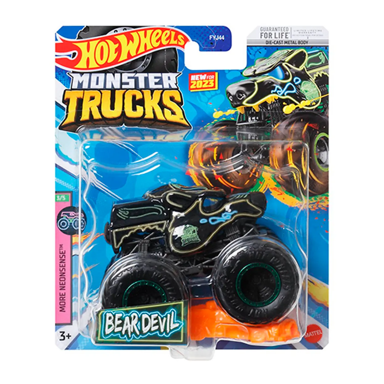 

Машинка Hot Wheels Монстр трак базовый Bear Devil HLT01, 1 шт., Разноцветный, Bear Devil