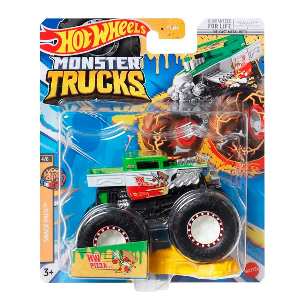 

Машинка Hot Wheels Монстр трак базовый Hw Pizza HNW18, 1 шт., Разноцветный, Hw Pizza