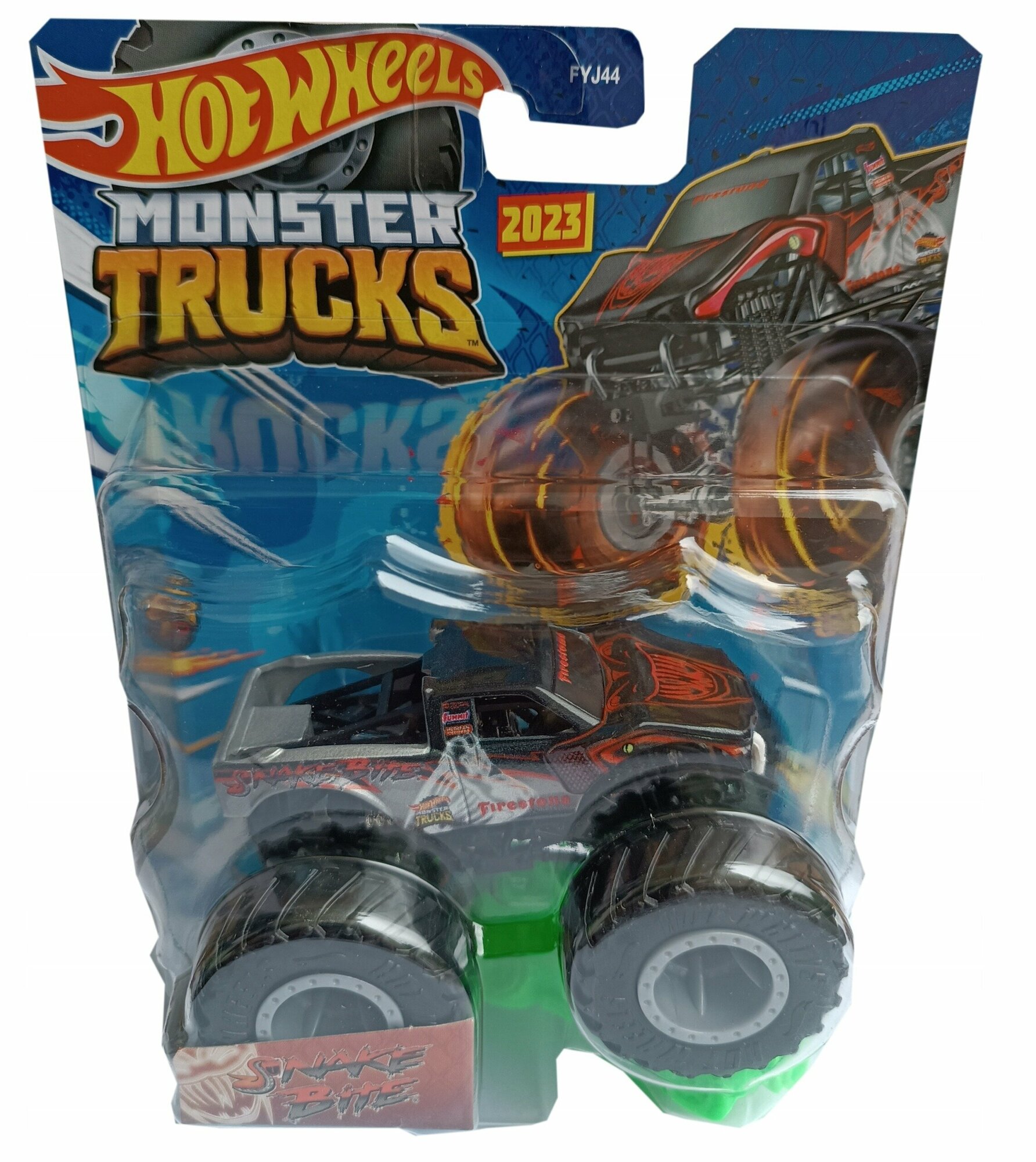 

Машинка Hot Wheels Монстр трак базовый Snake Bite HLR91, 1 шт., Разноцветный, Snake Bite