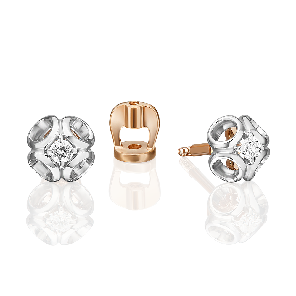 

Серьги пусеты из золота PLATINA jewelry 02-5333, бриллиант, 02-5333