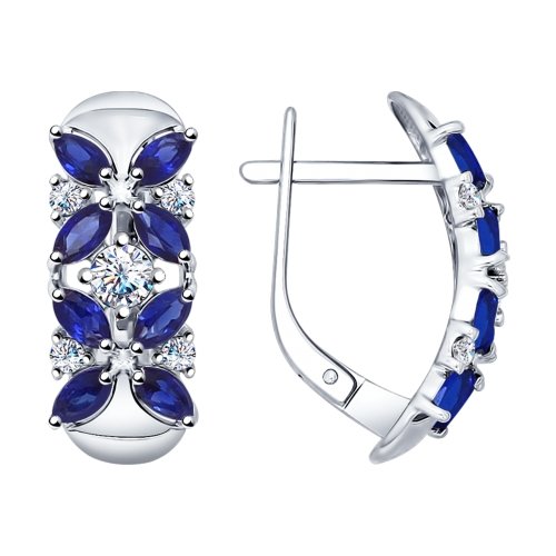 

Серьги из серебра ЯХОНТ Золотой 135054, сапфир/фианит, 135054