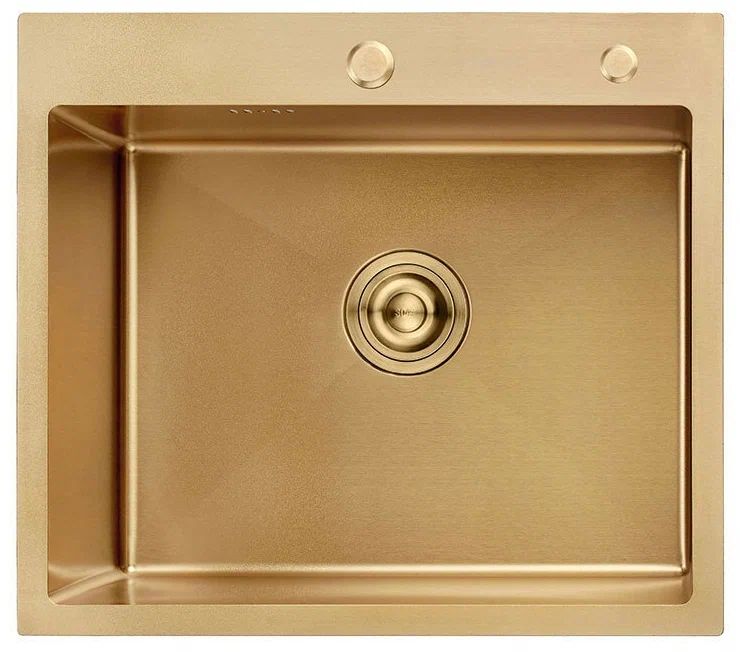 фото Мойка кухонная aflorn af96050w, нержавеющая сталь цвет золотой сатин