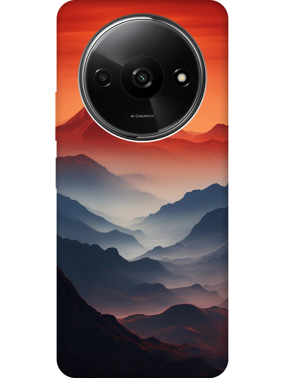 

Силиконовый чехол на Xiaomi Redmi A3 с принтом "Луна над горами", 780484010