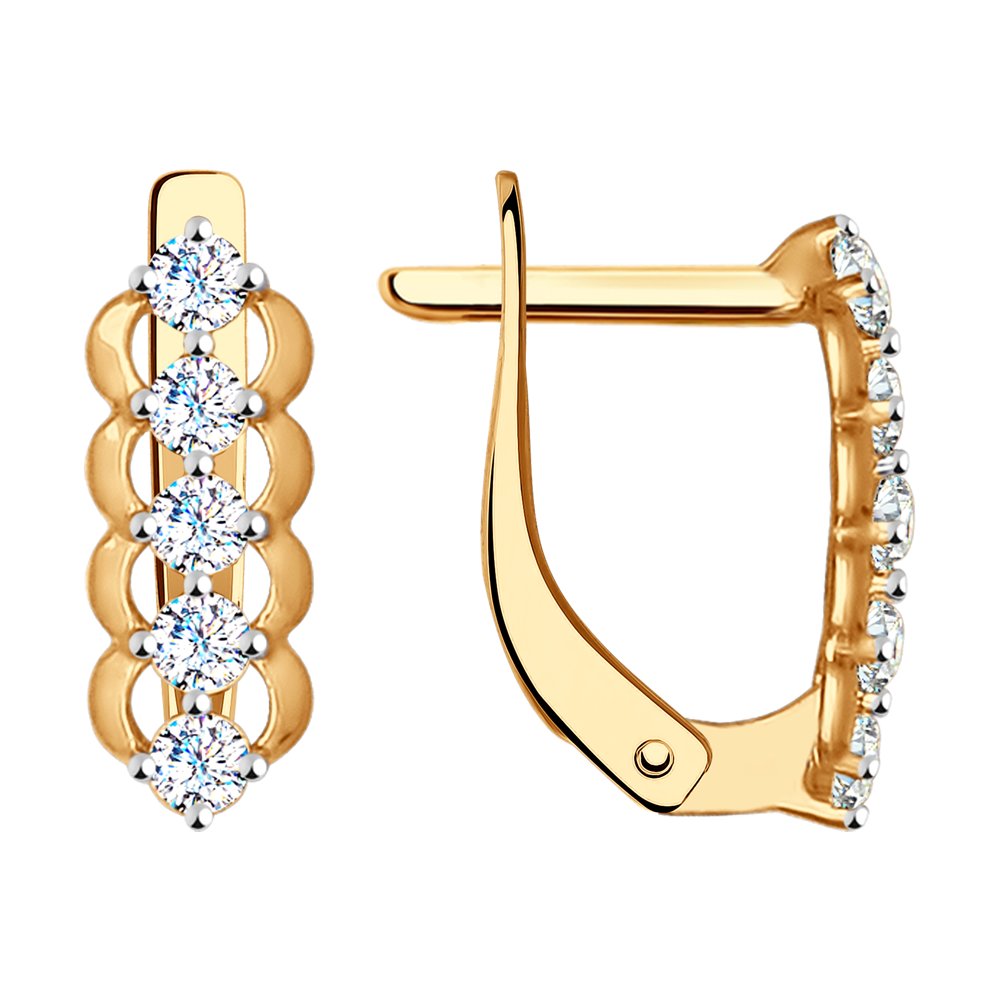 

Серьги из красного золота ЯХОНТ Золотой 135798, фианит, 135798
