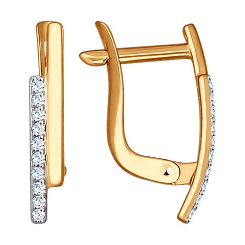 

Серьги из красного золота ЯХОНТ Золотой 135799, фианит, 135799